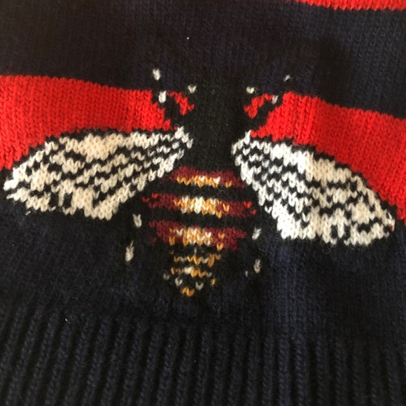 $700 Gucci bee stripe wool beanie size s - Picture 2 of 7
